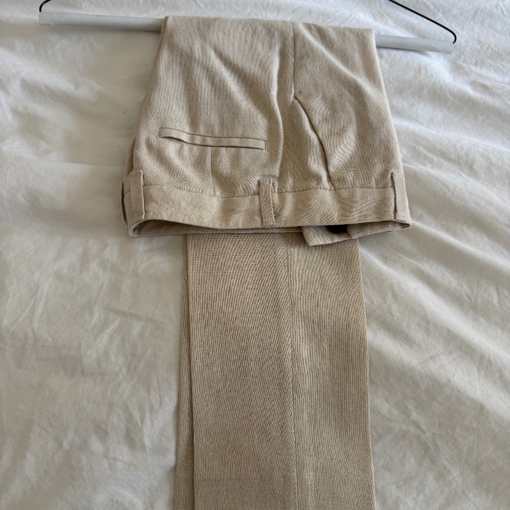 Mango boys cream/pale beige linen pants